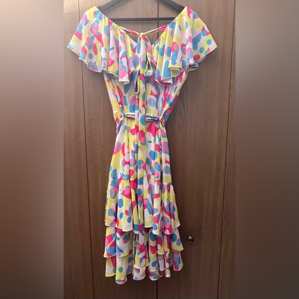 Andreeva Chiffon Sunflower Dress NWT